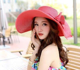 Summer Wide Brim Straw Hats Big Sun Hats For Women UV Protection Panama  Floppy Beach Hats Ladies Bow Hat Chapeau Femme