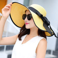 Summer Wide Brim Straw Hats Big Sun Hats For Women UV Protection Panama  Floppy Beach Hats Ladies Bow Hat Chapeau Femme