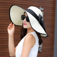 Summer Wide Brim Straw Hats Big Sun Hats For Women UV Protection Panama  Floppy Beach Hats Ladies Bow Hat Chapeau Femme