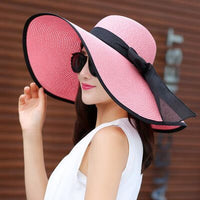 Summer Wide Brim Straw Hats Big Sun Hats For Women UV Protection Panama  Floppy Beach Hats Ladies Bow Hat Chapeau Femme