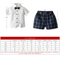 Top and Top Fashion Kids Summer Casual Outfits Short Sleeve Bowtie Shirt+Overalls Gentleman Clothes Little Boys Clothing Set