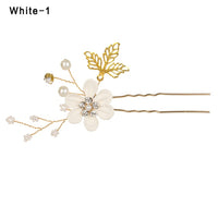 Fashion Luxury  Blue Flower Hair Combs Headdress Prom Bridal Wedding Hair Accessories Gold Leaves Hair Jewelry Hair Pins