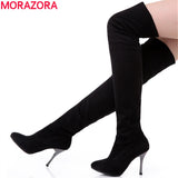 Plus size 34-43 new fashion shoes over the knee boots women stiletto high heels autumn pointed toe thigh high boots