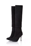 Plus size 34-43 new fashion shoes over the knee boots women stiletto high heels autumn pointed toe thigh high boots