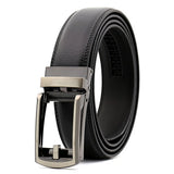 WESTERN AUSPICIOUS Automatic Leather Belt Men Genuine Leather Men Belts with Alloy Buckle Designer Belts Black Coffee 90-130CM