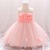 Infant Baby Girl Dress Lace Tulle Baptism Dresses for Girls 1st Year Birthday Beading Appliqued Party Wedding Baby Clothing