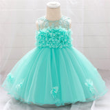 Infant Baby Girl Dress Lace Tulle Baptism Dresses for Girls 1st Year Birthday Beading Appliqued Party Wedding Baby Clothing