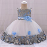 Infant Baby Girl Dress Lace Tulle Baptism Dresses for Girls 1st Year Birthday Beading Appliqued Party Wedding Baby Clothing