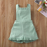 Toddler Baby Girls 6M-4T Kids Summer Romper Solid One-Pieces Sleeveless Casual Jumpsuit 4 Colors