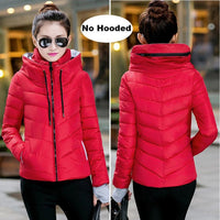 Winter Jacket women Plus Size Womens Parkas Thicken Outerwear solid hooded Coats Short Female Slim Cotton padded basic tops