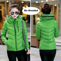 Winter Jacket women Plus Size Womens Parkas Thicken Outerwear solid hooded Coats Short Female Slim Cotton padded basic tops