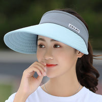 Women summer Sun Hats pearl packable sun visor hat with big heads wide brim beach hat UV protection female cap