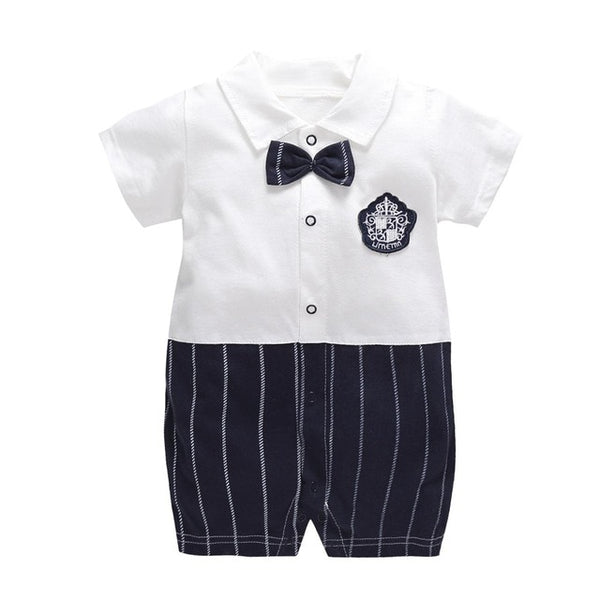 New Born Baby Clothing Summer Gentleman Rompers 0-12M Baby Boys Cotton Jumpsuit Baby Body Clothes Newborn Unisex Thin Costumes