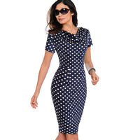 Women Vintage Wear to Work Elegant vestidos Business Party Bodycon Sheath  Office Ruffle Female Dress B452