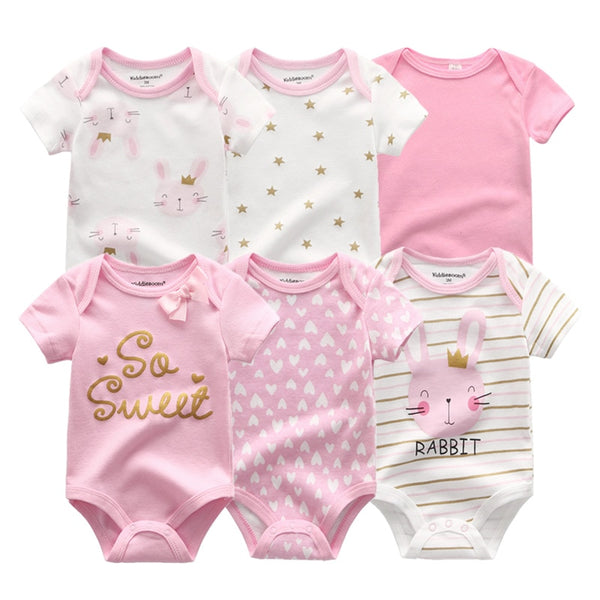 Newest 6PCS/lot Baby Girl Clothe Roupa de bebes Baby Boy Clothes Unicorn Baby Clothing Sets Rompers Newborn Cotton 0-12M