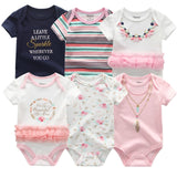 Newest 6PCS/lot Baby Girl Clothe Roupa de bebes Baby Boy Clothes Unicorn Baby Clothing Sets Rompers Newborn Cotton 0-12M