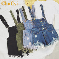 Women Denim Playsuits Salopette Straps Cotton Short Rompers Womens Jumpsuit Loose Casual Overalls Shorts Rompers Ladies Playsuit