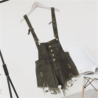Women Denim Playsuits Salopette Straps Cotton Short Rompers Womens Jumpsuit Loose Casual Overalls Shorts Rompers Ladies Playsuit