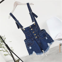 Women Denim Playsuits Salopette Straps Cotton Short Rompers Womens Jumpsuit Loose Casual Overalls Shorts Rompers Ladies Playsuit