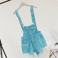 Women Denim Playsuits Salopette Straps Cotton Short Rompers Womens Jumpsuit Loose Casual Overalls Shorts Rompers Ladies Playsuit