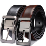 Men's Genuine Leather Dress Belt, Reversible Belt for Men Two In One 3.4cm wide mens belts big and tall