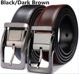 Men's Genuine Leather Dress Belt, Reversible Belt for Men Two In One 3.4cm wide mens belts big and tall
