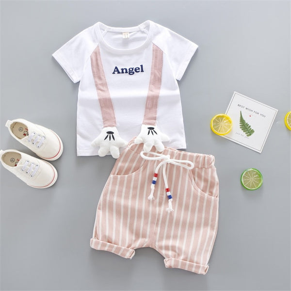 Toddler Boys Clothes Children Clothing Cartoon Summer Clothing Top+Pant 2Pcs  Cute Kids Casual Boys Sport Suits Outfit 1-2-3-4Y