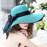 Summer Large Brim Straw Hat Floppy Wide Brim Sun Cap Bowknot Beach Foldable Hats New Hats for Women