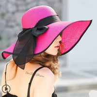 Summer Large Brim Straw Hat Floppy Wide Brim Sun Cap Bowknot Beach Foldable Hats New Hats for Women
