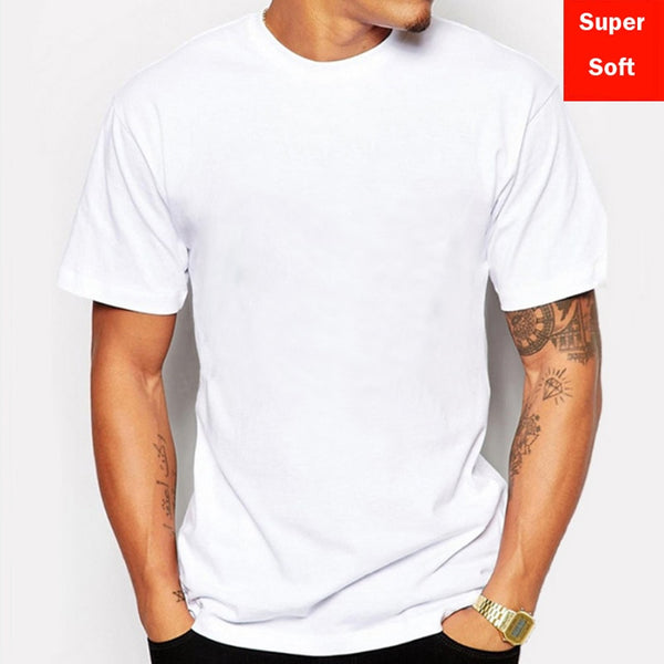 Man Summer Super soft white T shirts Men Short Sleeve cotton Modal Flexible T-shirt white color Size Basic casual Tee Shirt Tops