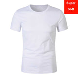 Man Summer Super soft white T shirts Men Short Sleeve cotton Modal Flexible T-shirt white color Size Basic casual Tee Shirt Tops