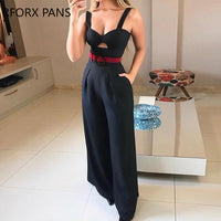 Cut Out Twist Front Wide Leg Jumpsuit Office Lady Casual Look for Women
