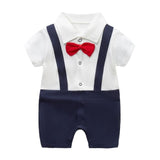 New style Summer Baby Boy gril Rompers 100% Cotton Baby Clothes Gentleman Baby Boys Romper Toddler Kids Jumpsuits birthday