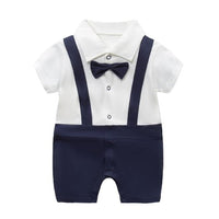 New style Summer Baby Boy gril Rompers 100% Cotton Baby Clothes Gentleman Baby Boys Romper Toddler Kids Jumpsuits birthday