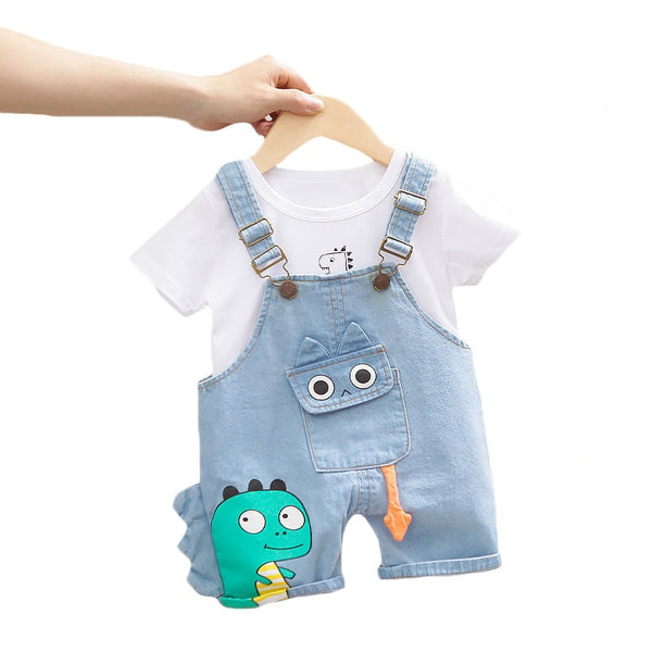 Lawadka Baby Boy Clothing Sets Infants Newborn Boy Clothes Shorts Sleeve Tops Overalls 2Pcs Outfits Summer Cartoon Clothing