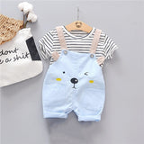 Lawadka Baby Boy Clothing Sets Infants Newborn Boy Clothes Shorts Sleeve Tops Overalls 2Pcs Outfits Summer Cartoon Clothing