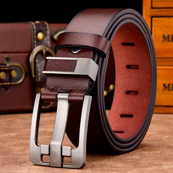 men belt male high quality leather belt men male genuine leather strap luxury pin buckle fancy vintage jeans