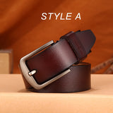 men belt male high quality leather belt men male genuine leather strap luxury pin buckle fancy vintage jeans