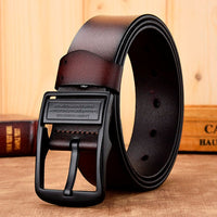 men belt male high quality leather belt men male genuine leather strap luxury pin buckle fancy vintage jeans