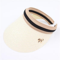 New Woman's Sun Hats Hand Made DIY Straw Bowknot Visor Caps Parent-Child Summer Cap Casual Shade Hat Empty Top Hat Beach