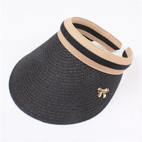 New Woman's Sun Hats Hand Made DIY Straw Bowknot Visor Caps Parent-Child Summer Cap Casual Shade Hat Empty Top Hat Beach