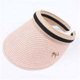 New Woman's Sun Hats Hand Made DIY Straw Bowknot Visor Caps Parent-Child Summer Cap Casual Shade Hat Empty Top Hat Beach
