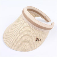 New Woman's Sun Hats Hand Made DIY Straw Bowknot Visor Caps Parent-Child Summer Cap Casual Shade Hat Empty Top Hat Beach