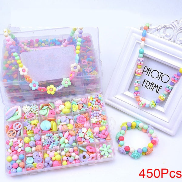 DIY Handmade Beaded Toy with Accessory Set Children Creative 24 Grid Girl Jewelry Making Toys Educational Toys Children Gift