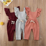 Summer Baby Girls Rompers Solid Cotton Baby Sleeveless Cotton Linen Jumpsuit Toddler Infant Baby Girl Romper Outfits Clothes