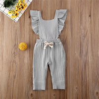 Summer Baby Girls Rompers Solid Cotton Baby Sleeveless Cotton Linen Jumpsuit Toddler Infant Baby Girl Romper Outfits Clothes