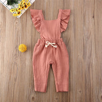 Summer Baby Girls Rompers Solid Cotton Baby Sleeveless Cotton Linen Jumpsuit Toddler Infant Baby Girl Romper Outfits Clothes