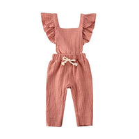 Summer Baby Girls Rompers Solid Cotton Baby Sleeveless Cotton Linen Jumpsuit Toddler Infant Baby Girl Romper Outfits Clothes