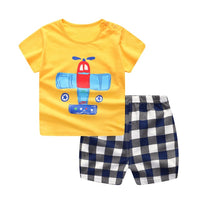 Unni-yun Casual Baby Kids Sport Clothing Plaid Lion Clothes Sets for Boys Costumes 100% Cotton Baby Clothes 6M -4 Years Old