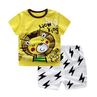 Unni-yun Casual Baby Kids Sport Clothing Plaid Lion Clothes Sets for Boys Costumes 100% Cotton Baby Clothes 6M -4 Years Old